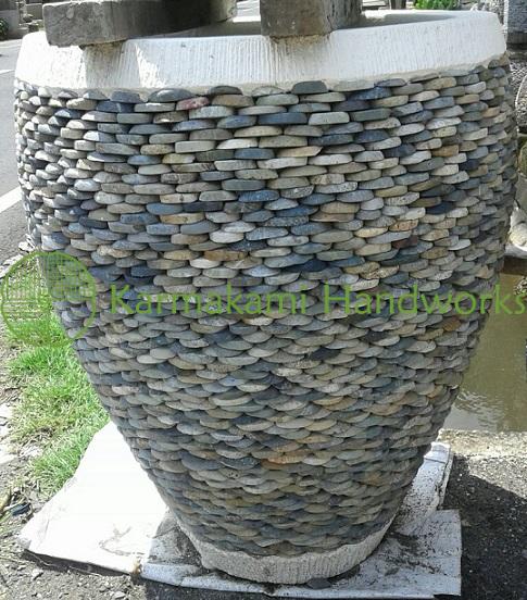 Vase round 80 pebblestone