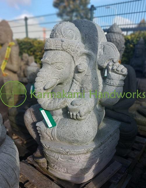 Ganesha Lotus on Base 110 cm. Andesite