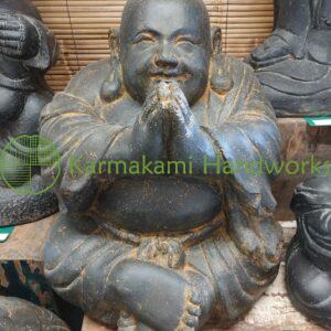 Happy Buddha Greeting 55 cm. rust